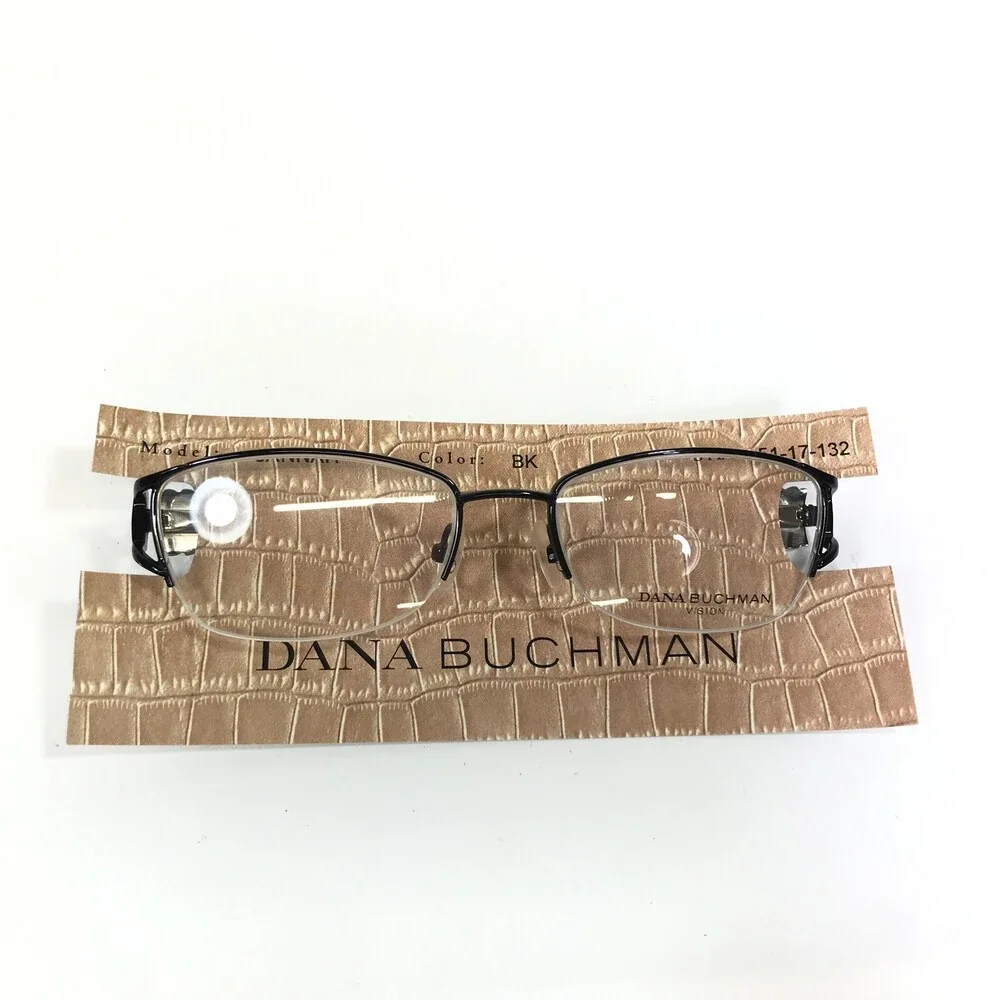 Dana Buchman Eyeglasses Frames JANNAH BK Black Silver Crystals 51-17-132
